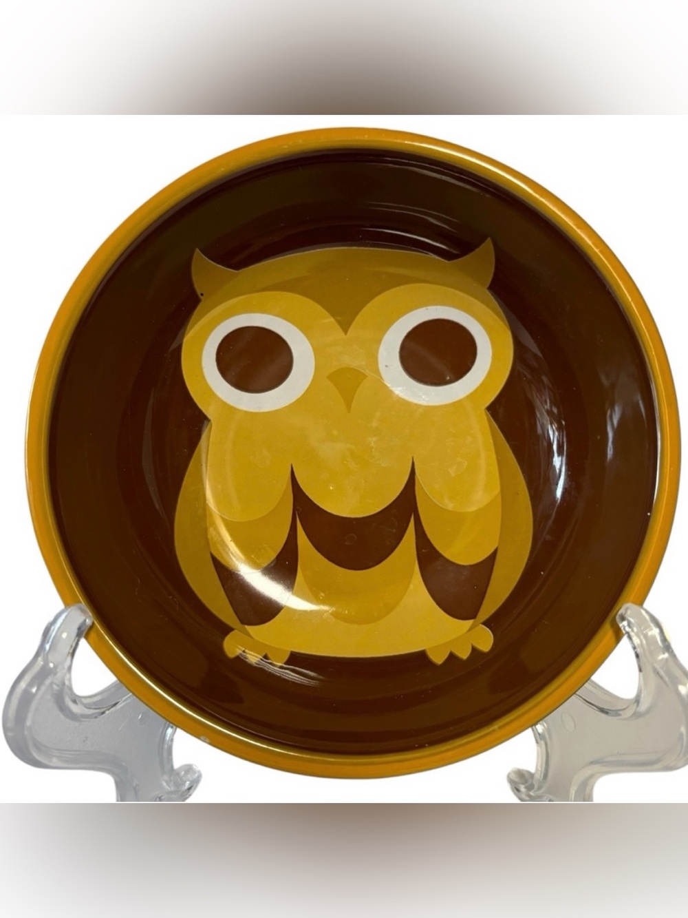 VTG Mesa Home Designs MCM owl finger bowl 4.75” brown gold dish serve-ware